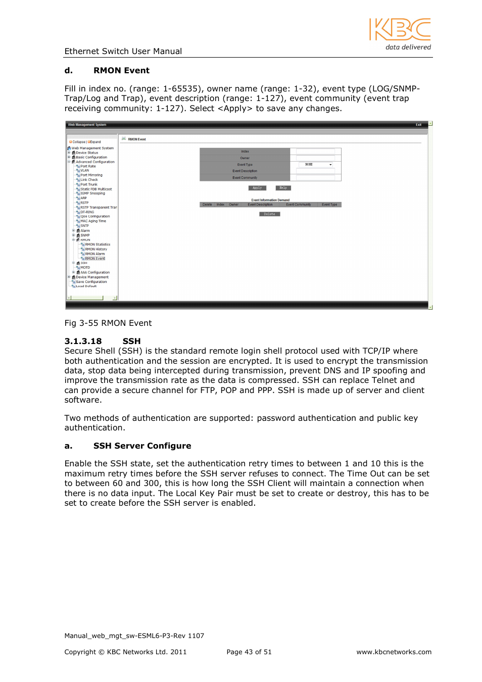 KBC Networks ESML6-P3 User Manual | Page 44 / 51