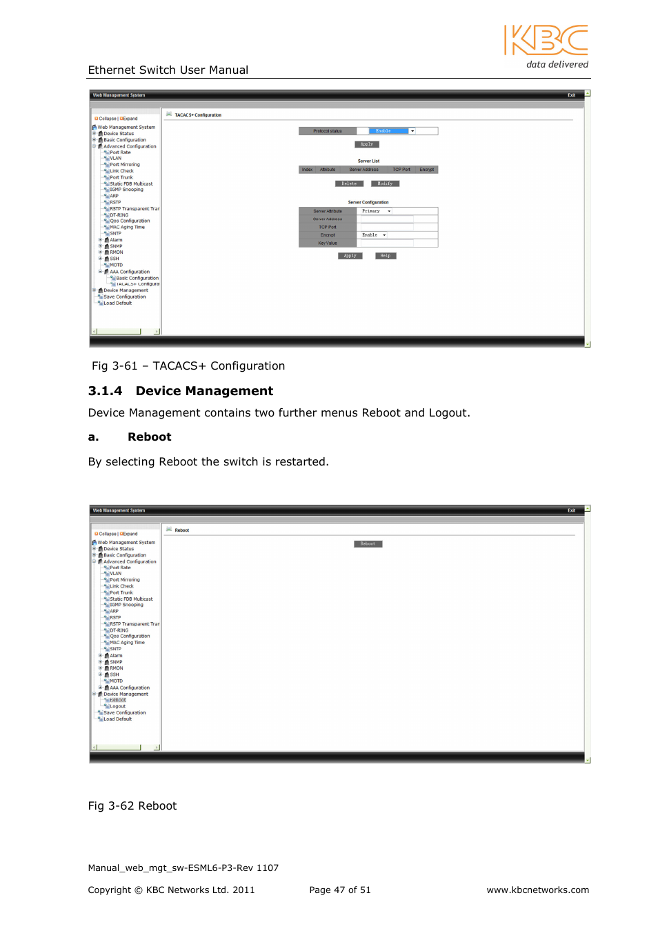 KBC Networks ESML6-P3 User Manual | Page 48 / 51