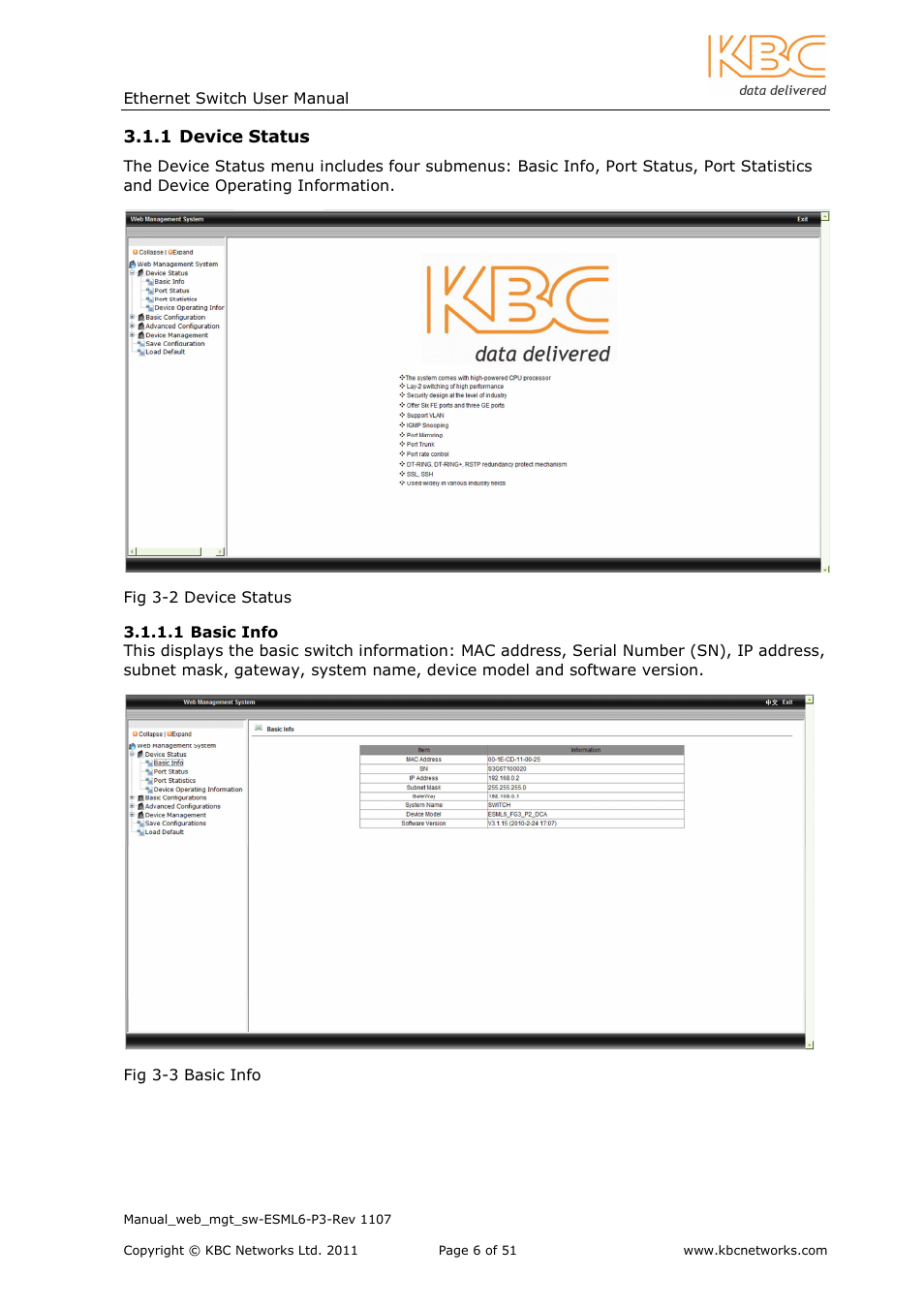 KBC Networks ESML6-P3 User Manual | Page 7 / 51