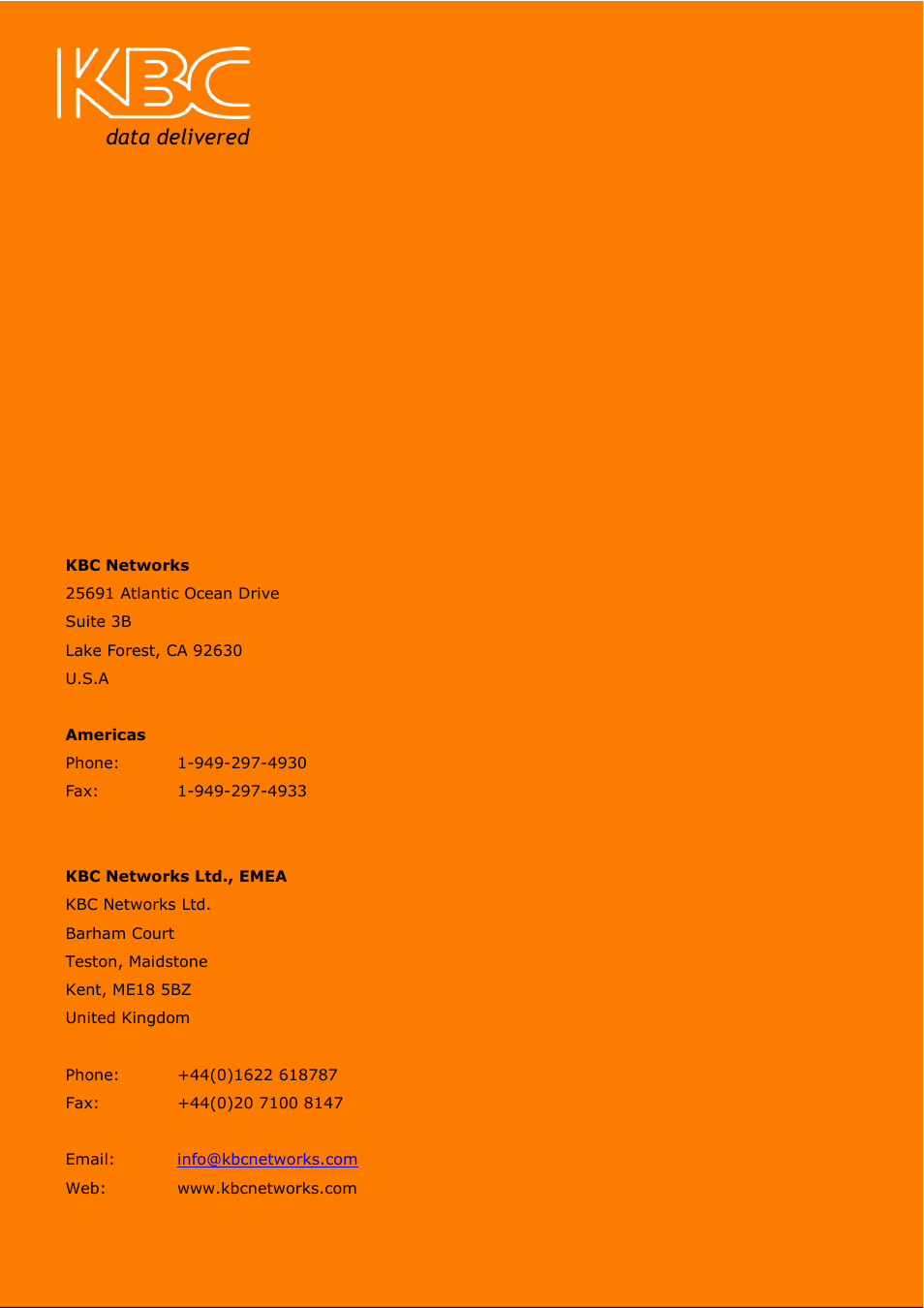 Data delivered | KBC Networks ESML8P-PC2 User Manual | Page 110 / 110