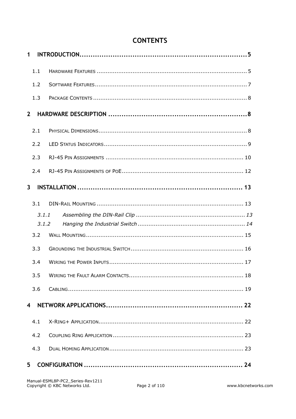 KBC Networks ESML8P-PC2 User Manual | Page 2 / 110