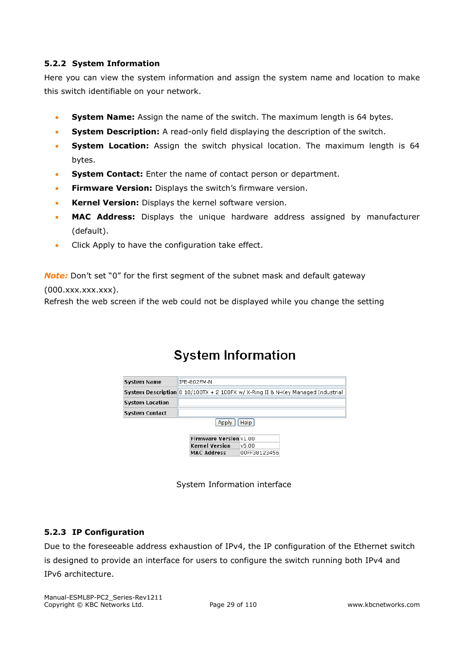 KBC Networks ESML8P-PC2 User Manual | Page 29 / 110