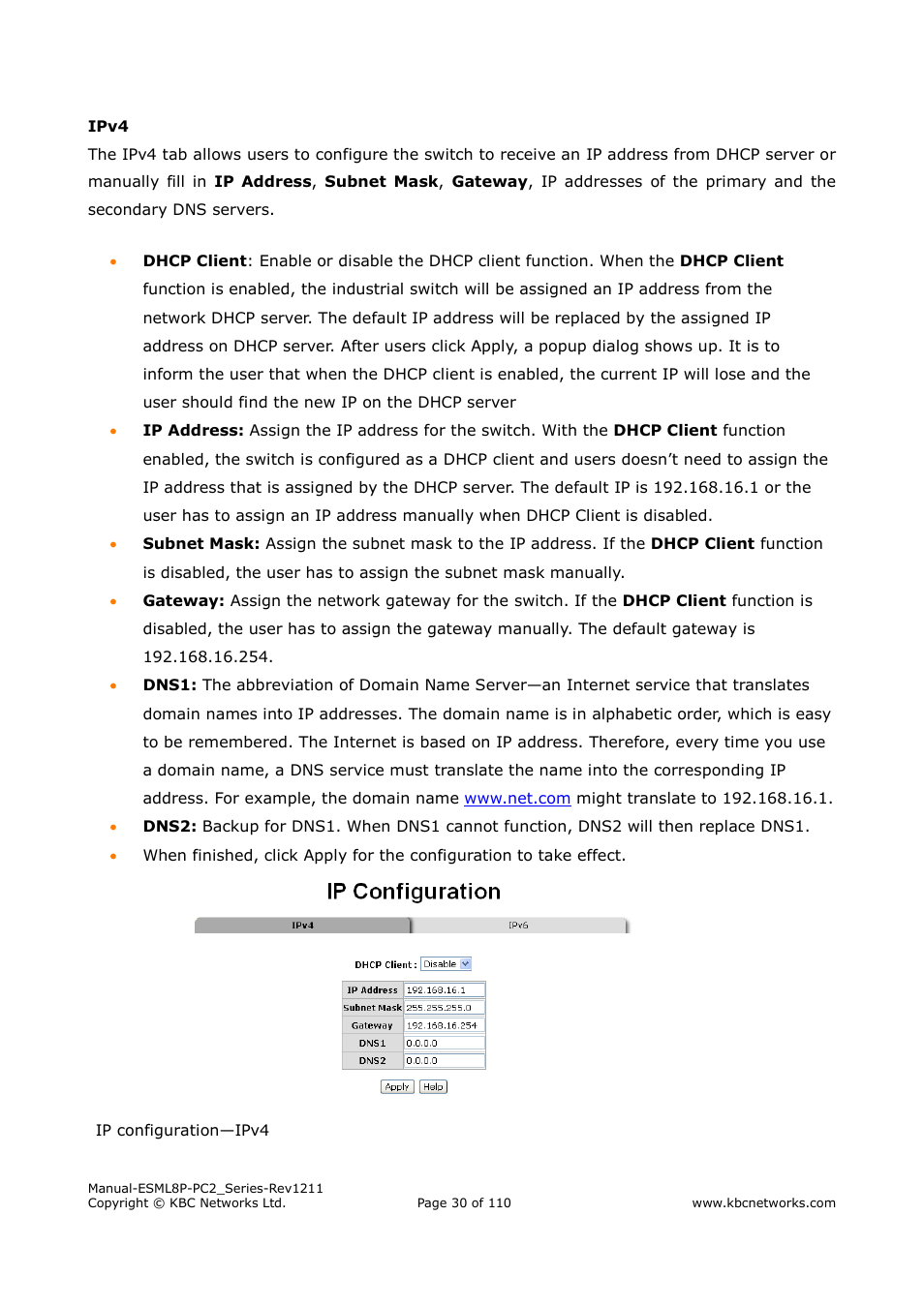 KBC Networks ESML8P-PC2 User Manual | Page 30 / 110