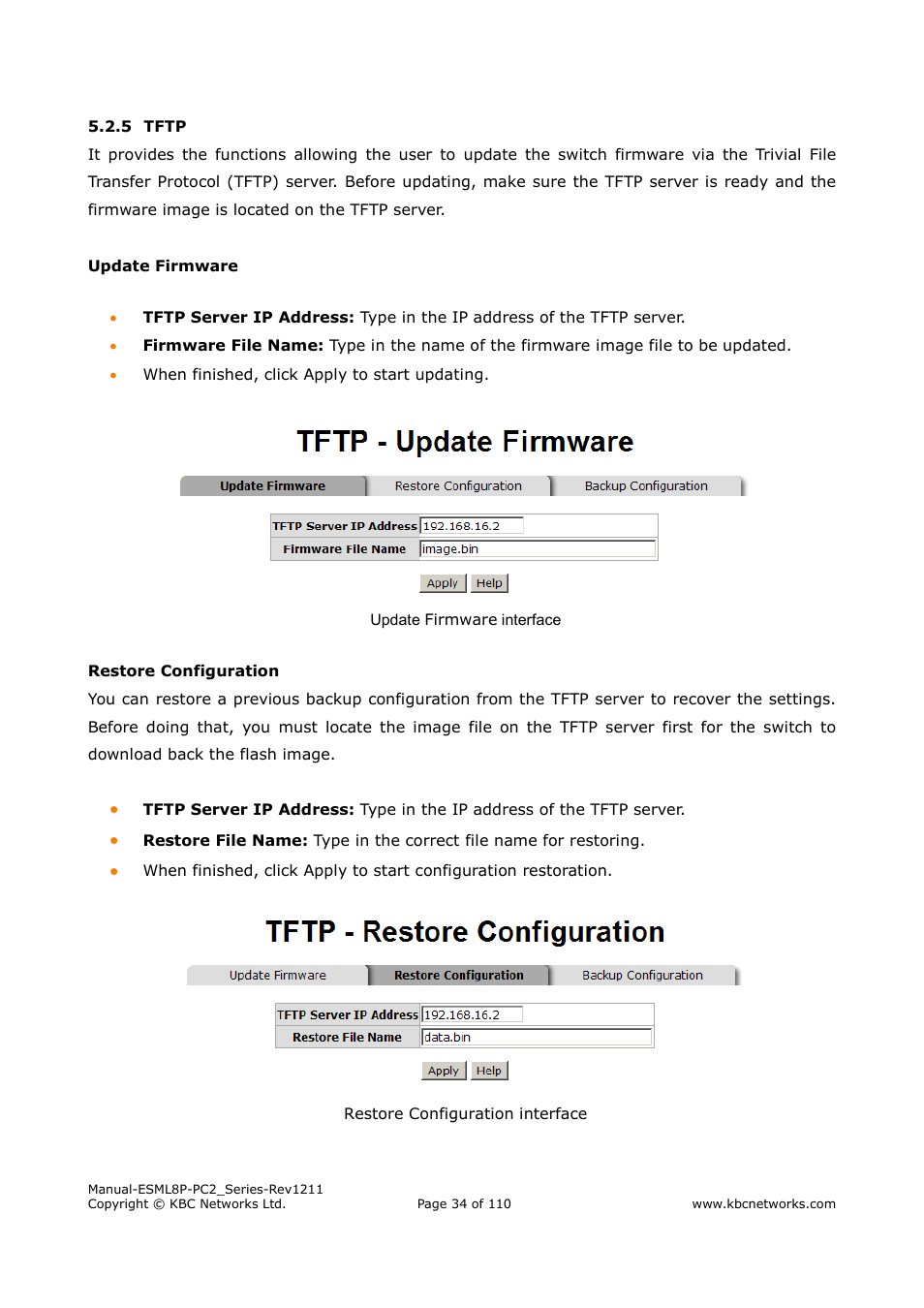 KBC Networks ESML8P-PC2 User Manual | Page 34 / 110