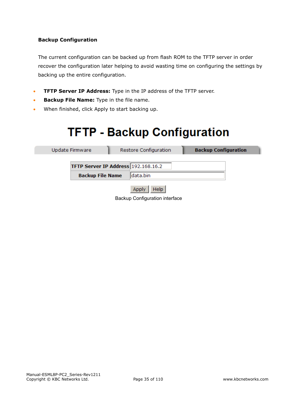 KBC Networks ESML8P-PC2 User Manual | Page 35 / 110