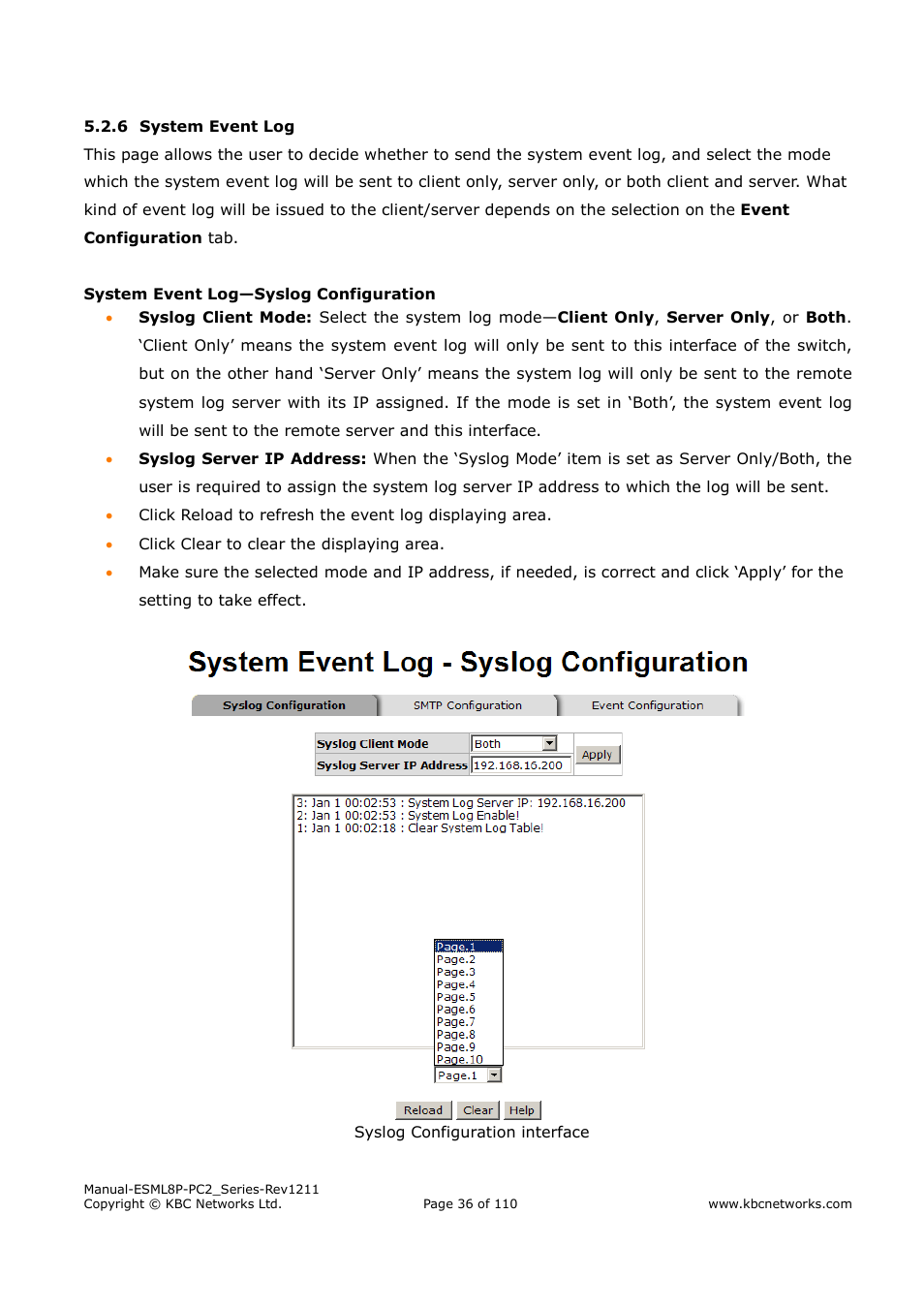 KBC Networks ESML8P-PC2 User Manual | Page 36 / 110