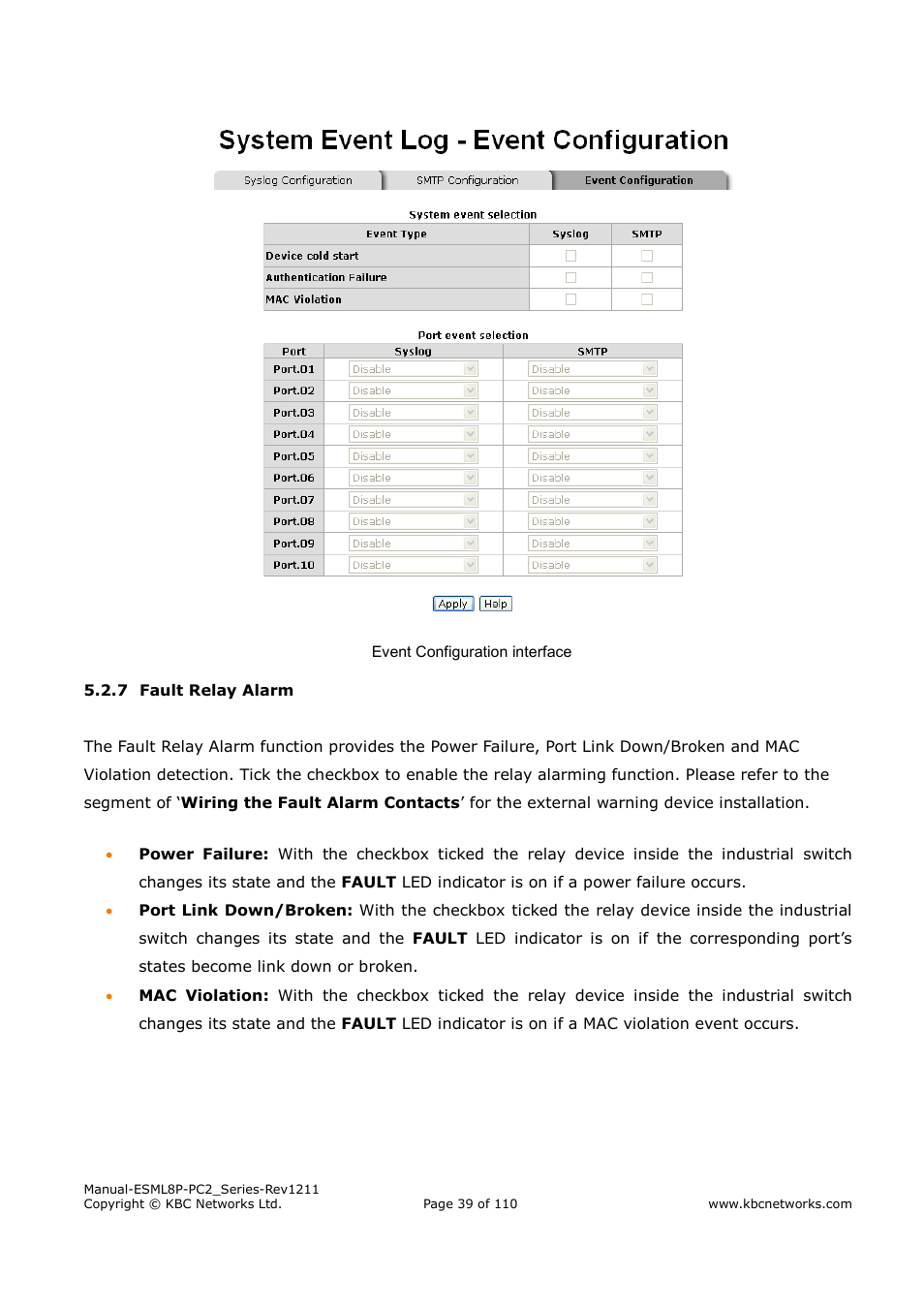 KBC Networks ESML8P-PC2 User Manual | Page 39 / 110