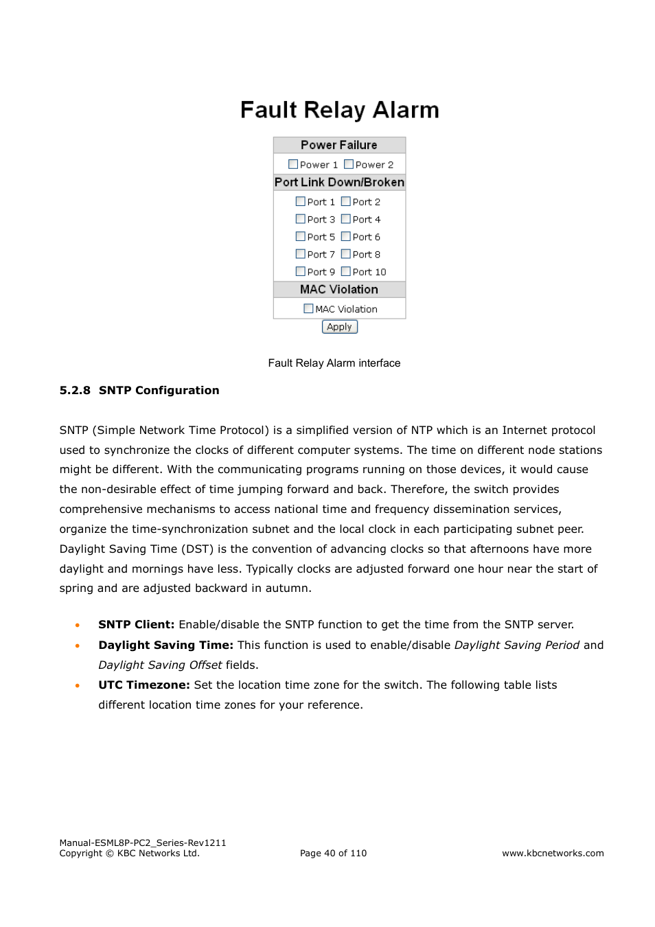 KBC Networks ESML8P-PC2 User Manual | Page 40 / 110