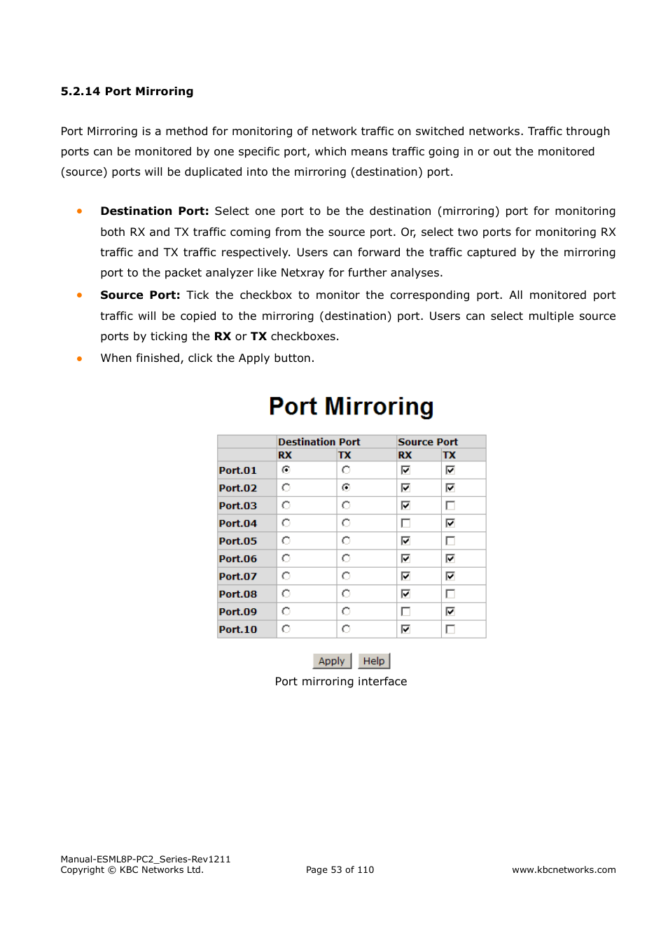 KBC Networks ESML8P-PC2 User Manual | Page 53 / 110