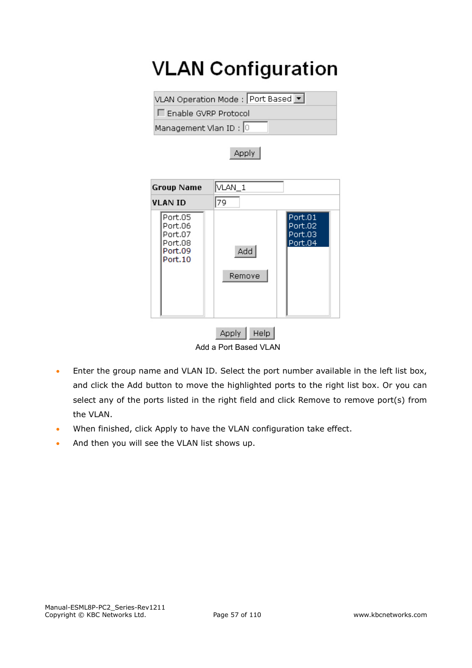 KBC Networks ESML8P-PC2 User Manual | Page 57 / 110