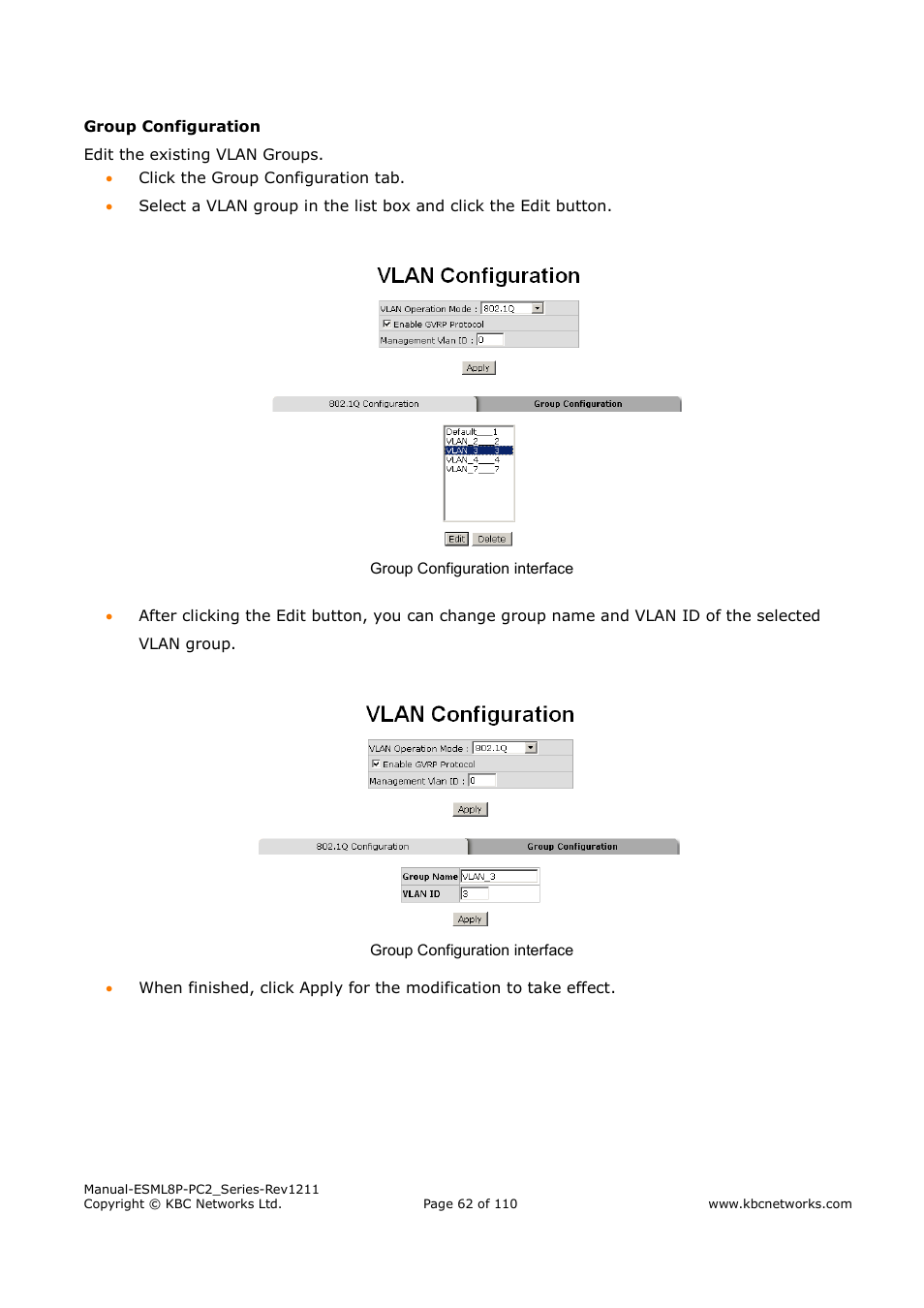 KBC Networks ESML8P-PC2 User Manual | Page 62 / 110