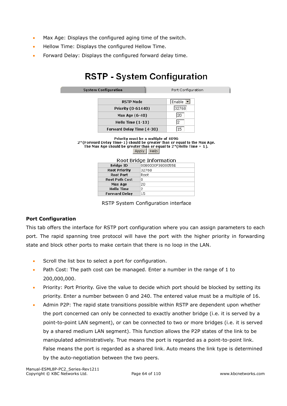 KBC Networks ESML8P-PC2 User Manual | Page 64 / 110