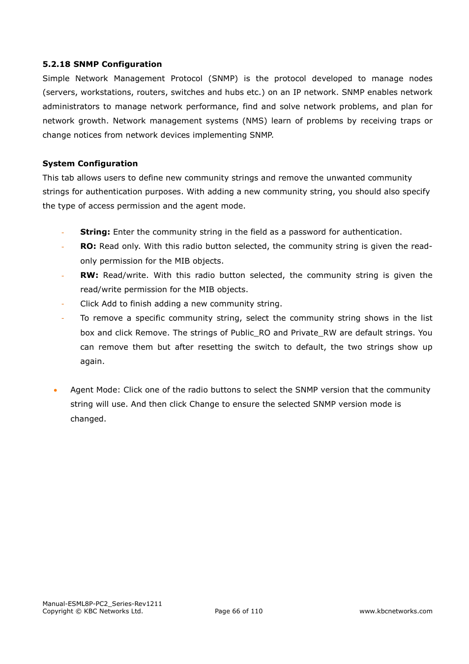 KBC Networks ESML8P-PC2 User Manual | Page 66 / 110