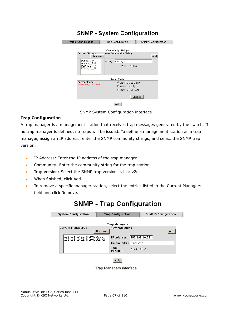 KBC Networks ESML8P-PC2 User Manual | Page 67 / 110