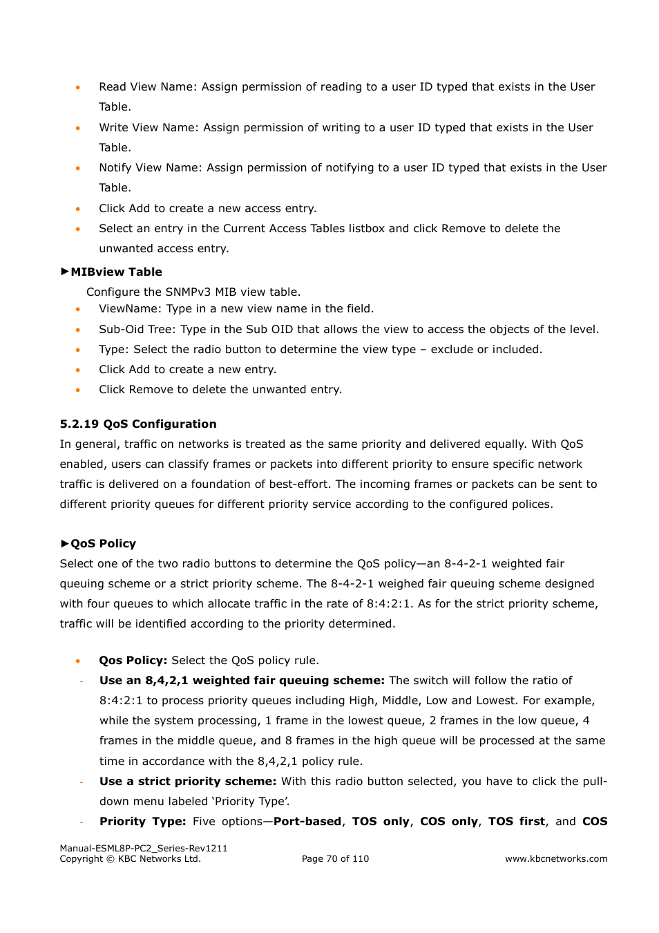 KBC Networks ESML8P-PC2 User Manual | Page 70 / 110