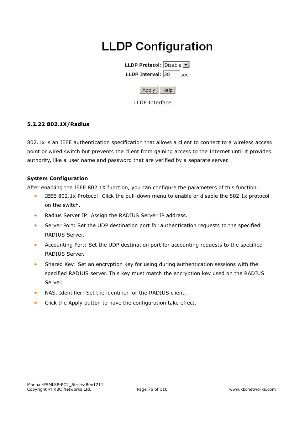 KBC Networks ESML8P-PC2 User Manual | Page 75 / 110