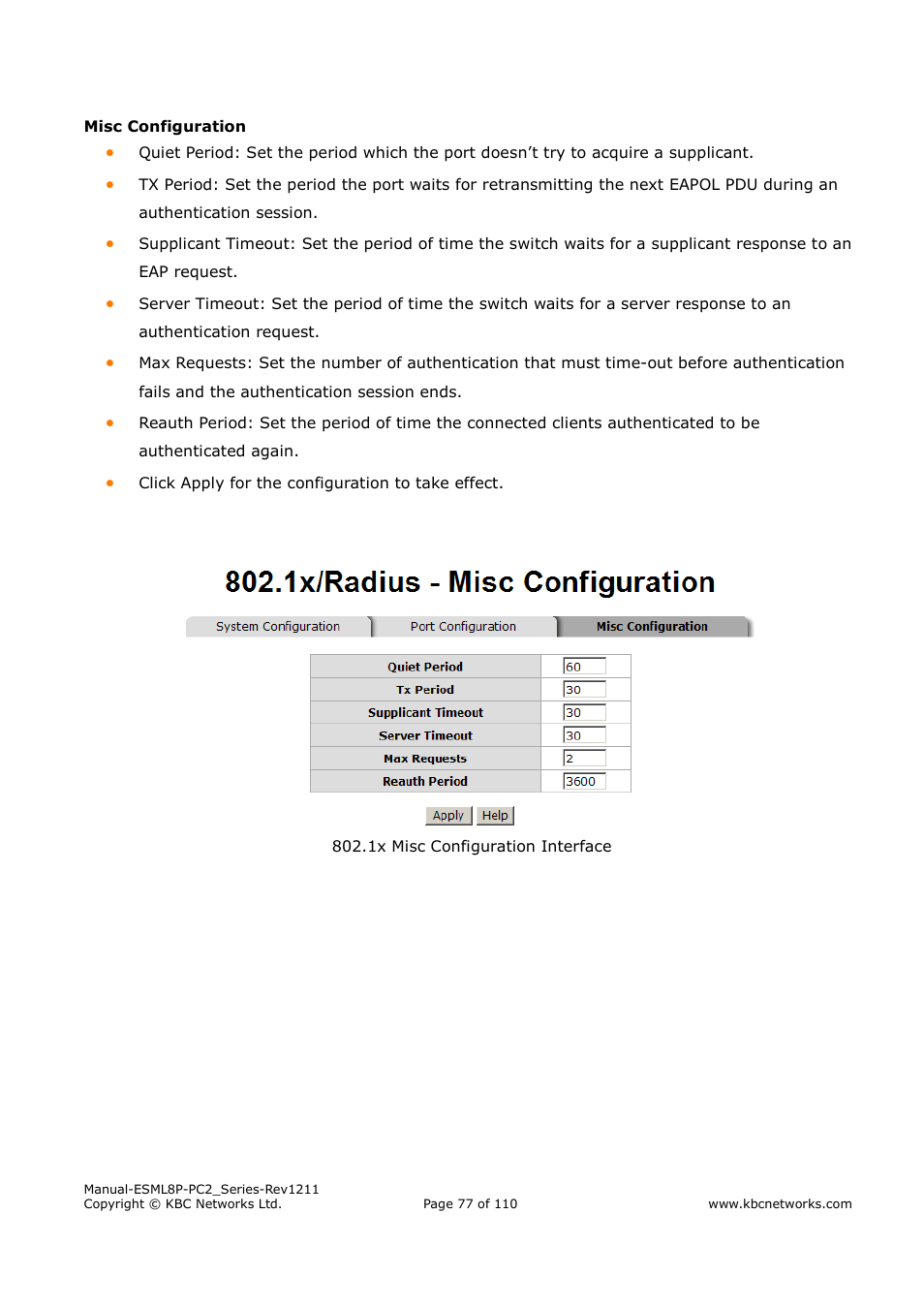 KBC Networks ESML8P-PC2 User Manual | Page 77 / 110