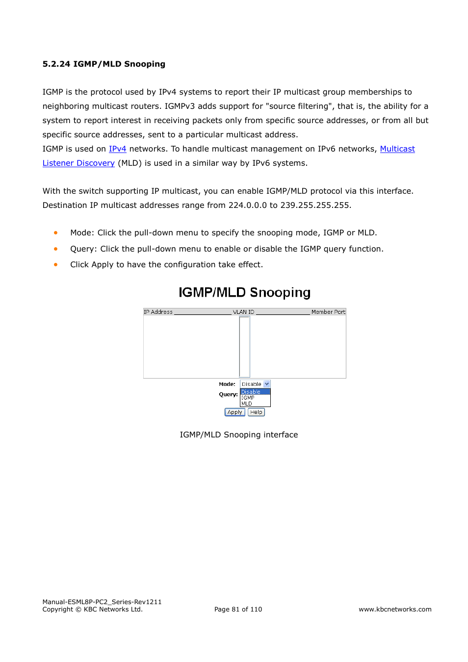 KBC Networks ESML8P-PC2 User Manual | Page 81 / 110