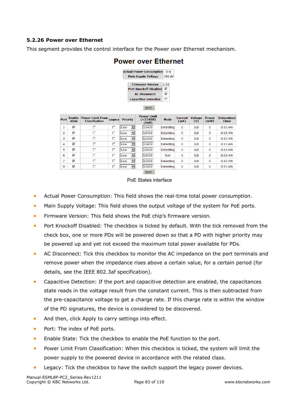 KBC Networks ESML8P-PC2 User Manual | Page 83 / 110