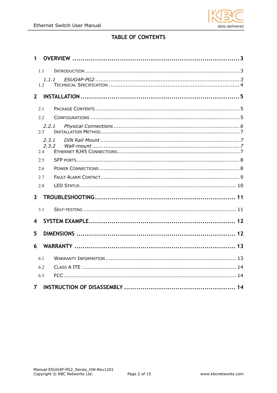 KBC Networks ESUG4P-PG2 User Manual | Page 2 / 15