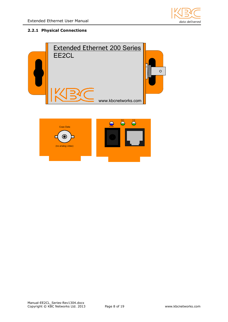 Extended ethernet 200 series ee2cl | KBC Networks EE2CL User Manual | Page 8 / 19