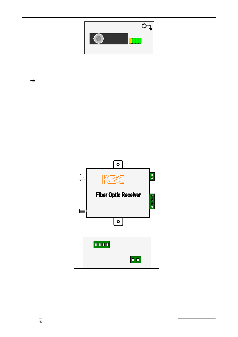 Compact transceiver user manual, Receiver top view, Receiver right view connectors | KBC Networks Compact Transceiver User Manual | Page 25 / 36