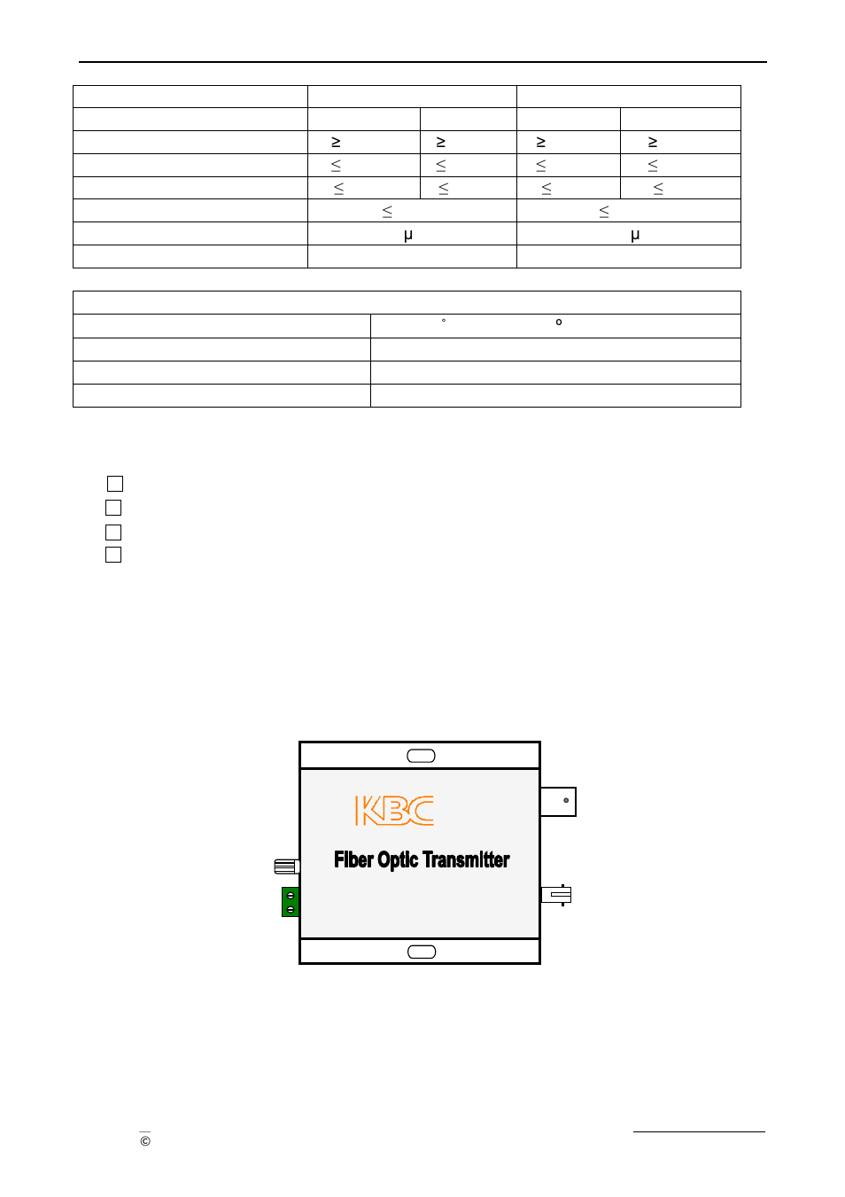 Package contents, Transmitter enclosure | KBC Networks Compact Transceiver User Manual | Page 7 / 36