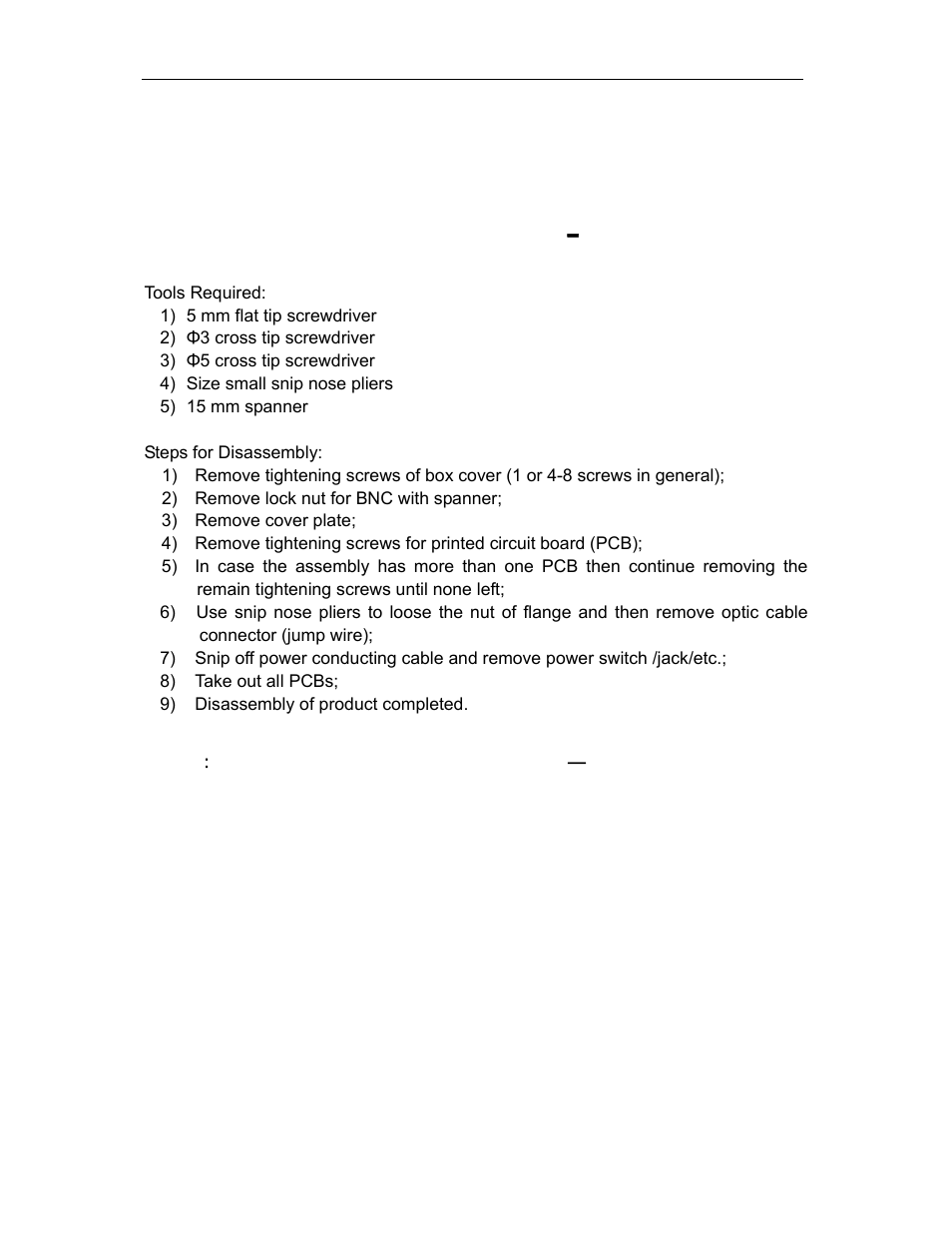 Instruction of disassembly | KBC Networks FCHA1-M1T-R-WSB User Manual | Page 12 / 13