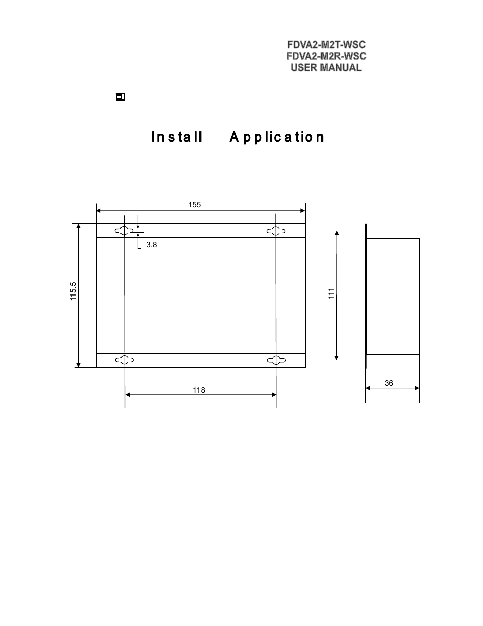 3 dimensions (mm) | KBC Networks FDVA2-M2T-R-WSC User Manual | Page 11 / 11