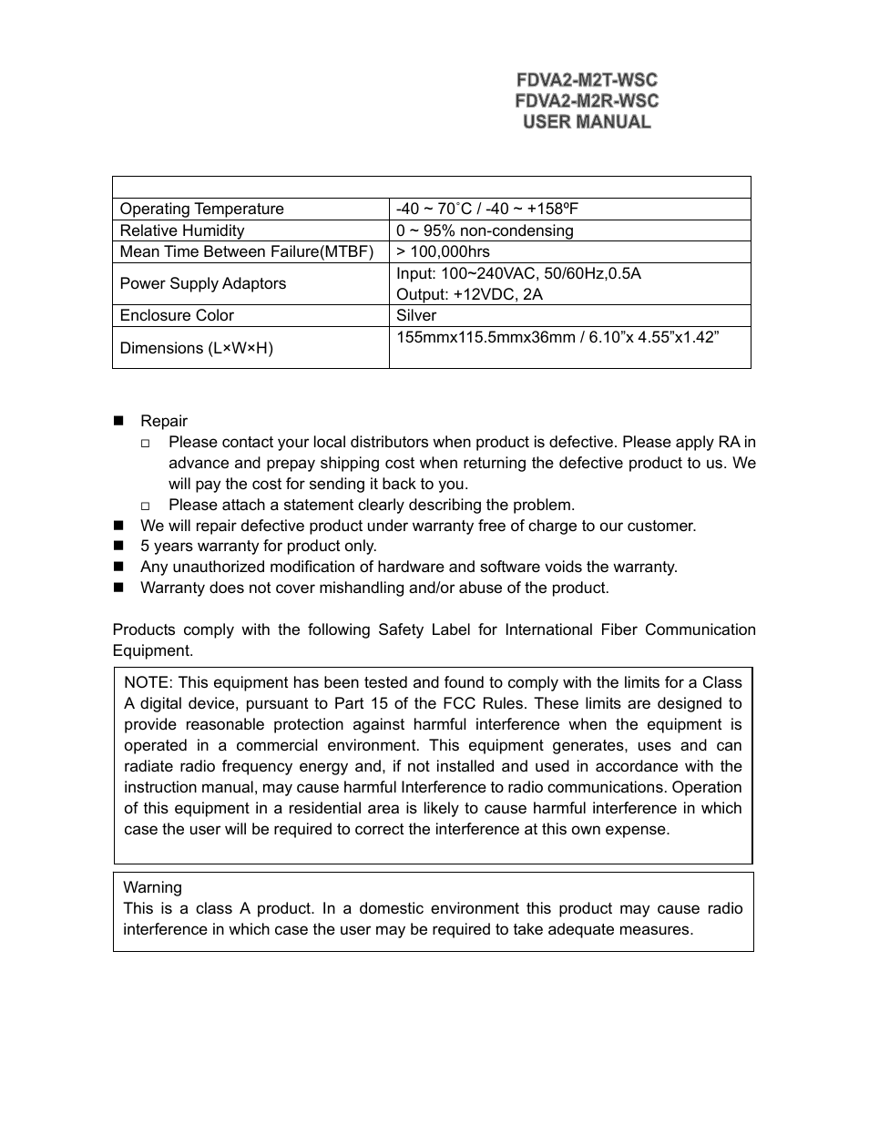 KBC Networks FDVA2-M2T-R-WSC User Manual | Page 4 / 11