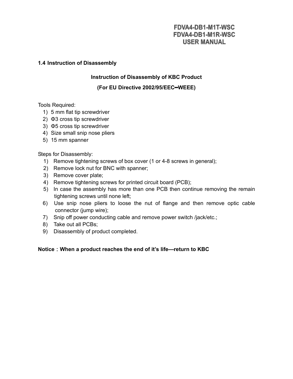 KBC Networks FDVA4-DB1-M1T-R-WSC User Manual | Page 6 / 14