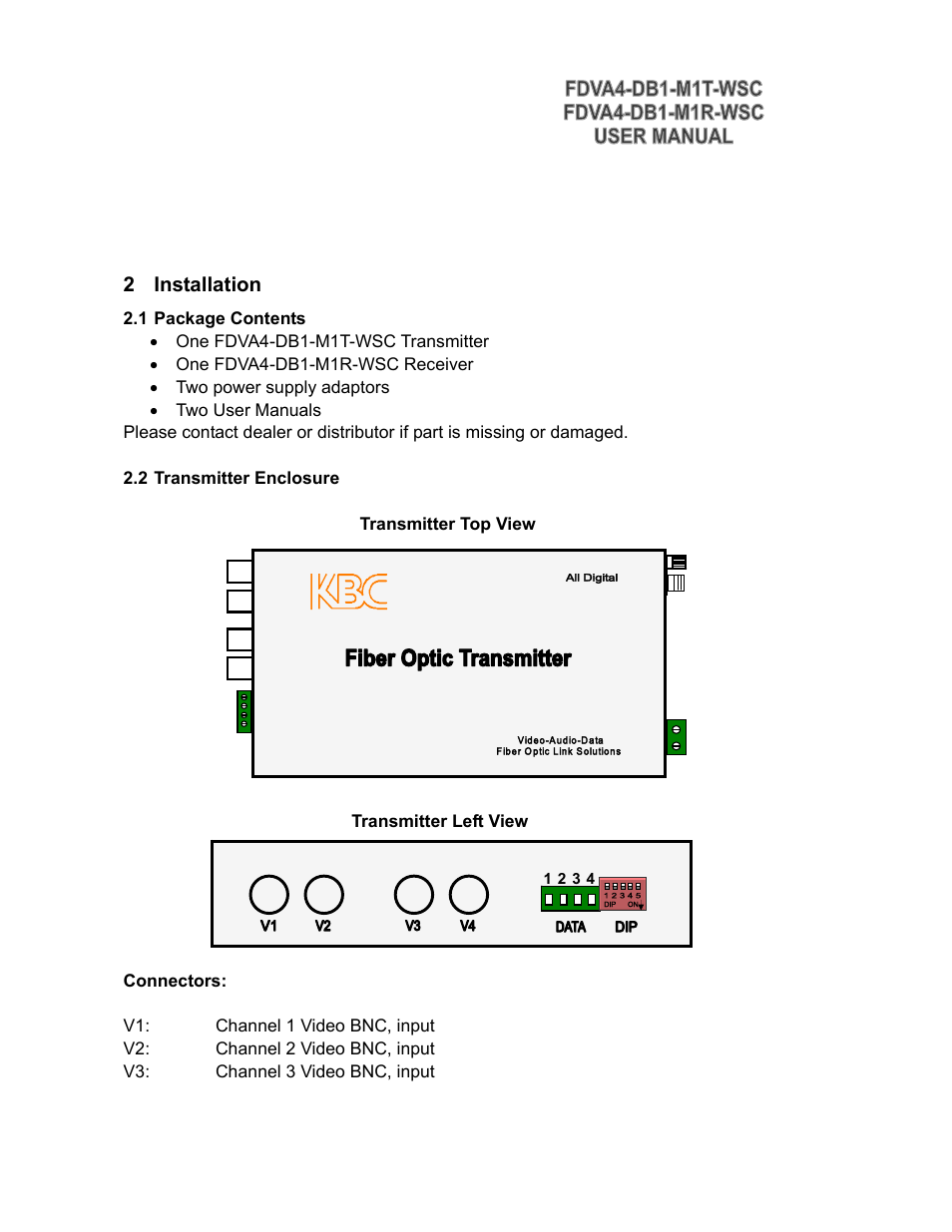 2 installation | KBC Networks FDVA4-DB1-M1T-R-WSC User Manual | Page 7 / 14