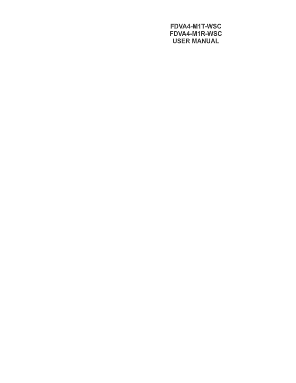KBC Networks FDVA4-M1T-R-WSC User Manual | 11 pages