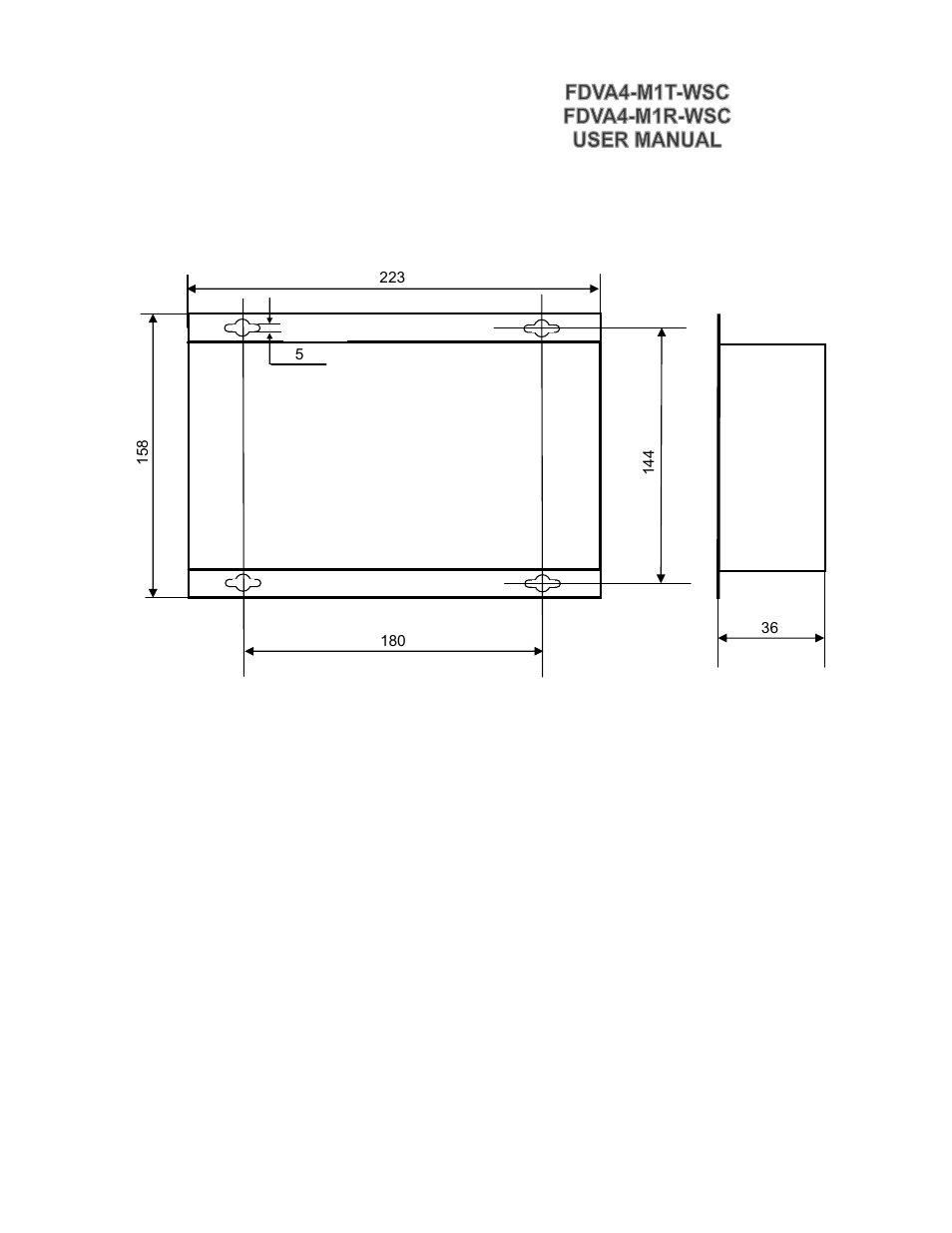 3 dimensions (mm) | KBC Networks FDVA4-M1T-R-WSC User Manual | Page 11 / 11