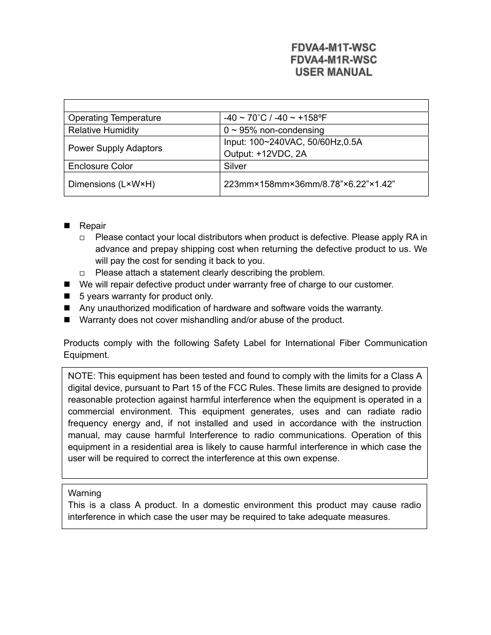 KBC Networks FDVA4-M1T-R-WSC User Manual | Page 4 / 11