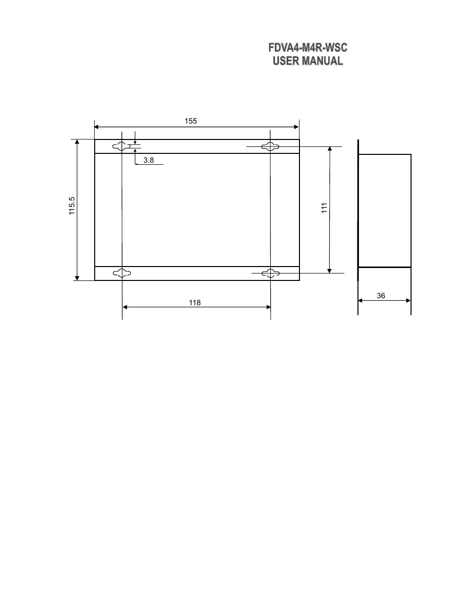 3 dimensions (mm) | KBC Networks FDVA4-M4R-WSC User Manual | Page 9 / 9