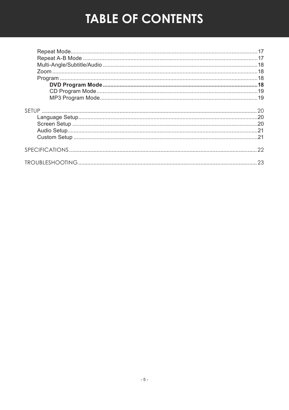 COBY electronic TF-DVD7307 User Manual | Page 5 / 24