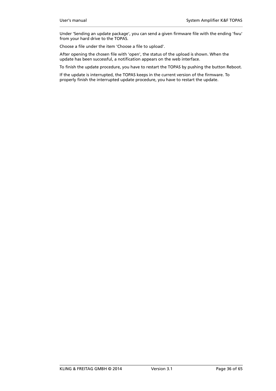 KLING & FREITAG K&F TOPAS User Manual | Page 36 / 65