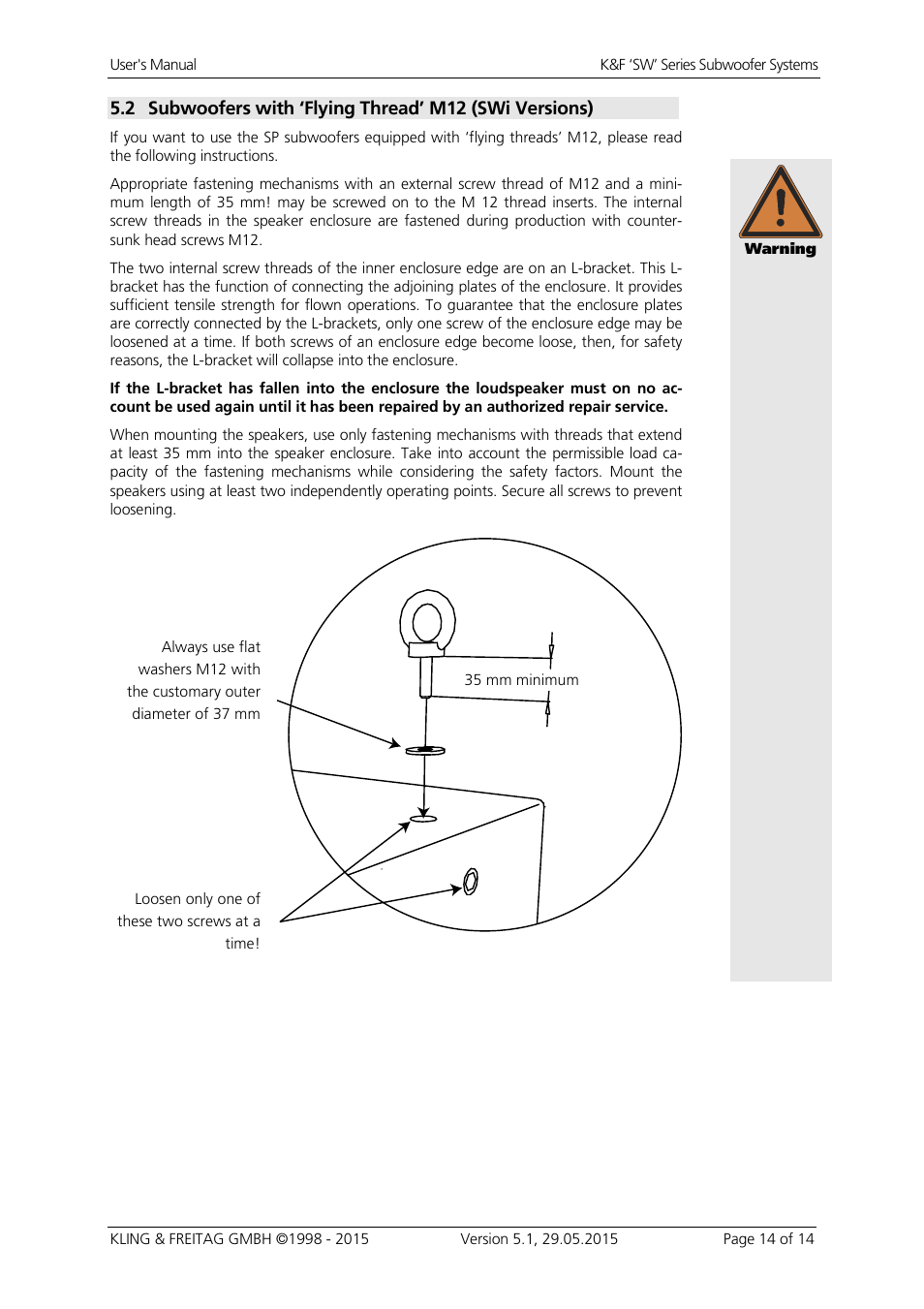 KLING & FREITAG K&F SWi 118E User Manual | Page 14 / 45