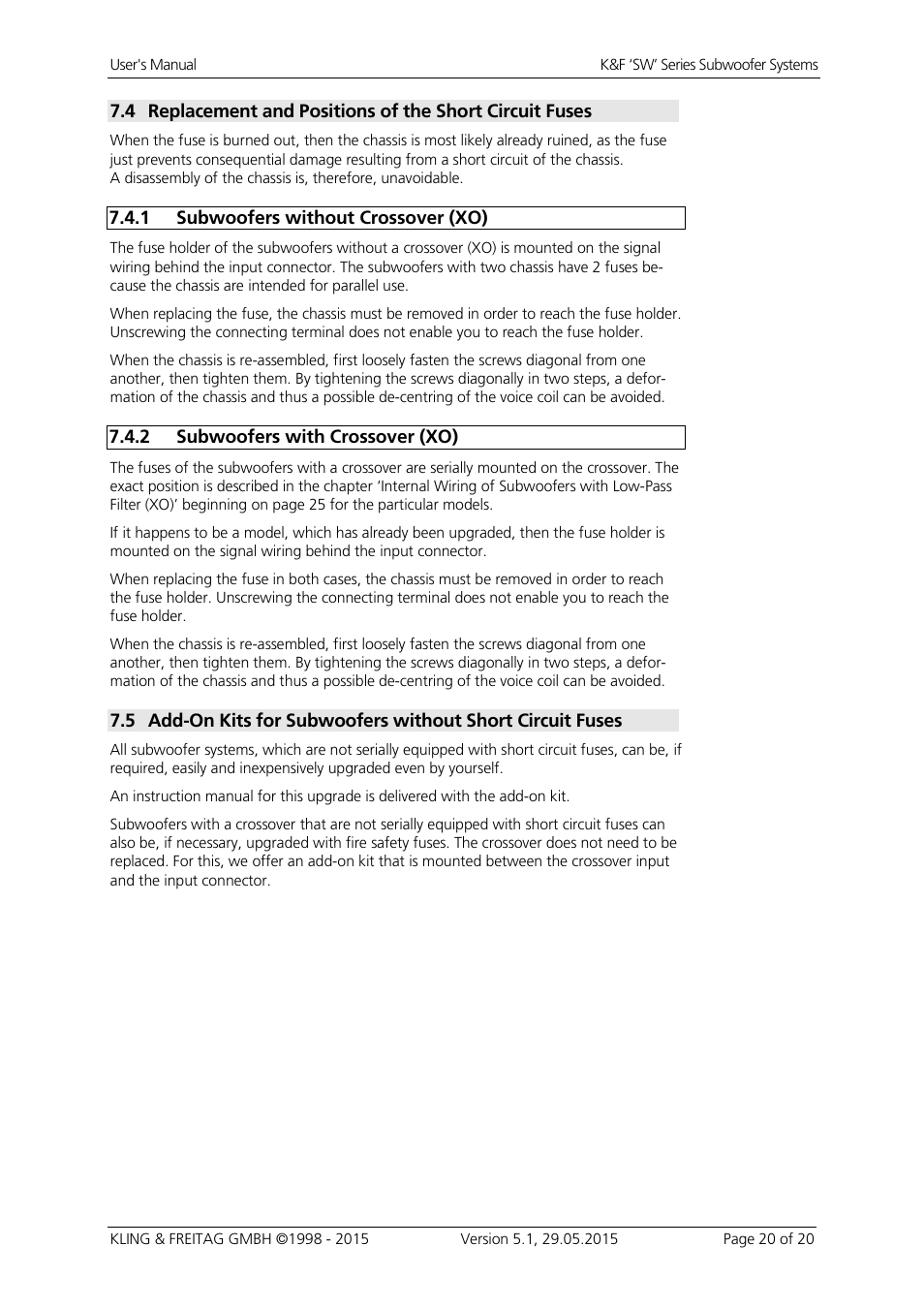 KLING & FREITAG K&F SWi 118E User Manual | Page 20 / 45