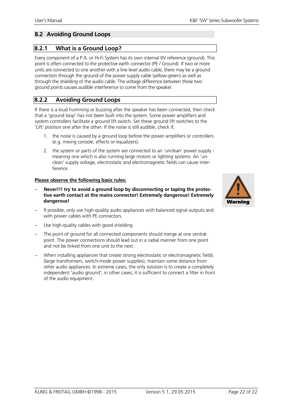 KLING & FREITAG K&F SWi 118E User Manual | Page 22 / 45