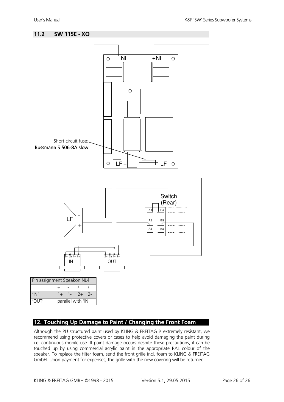 2 sw 115e - xo | KLING & FREITAG K&F SWi 118E User Manual | Page 26 / 45