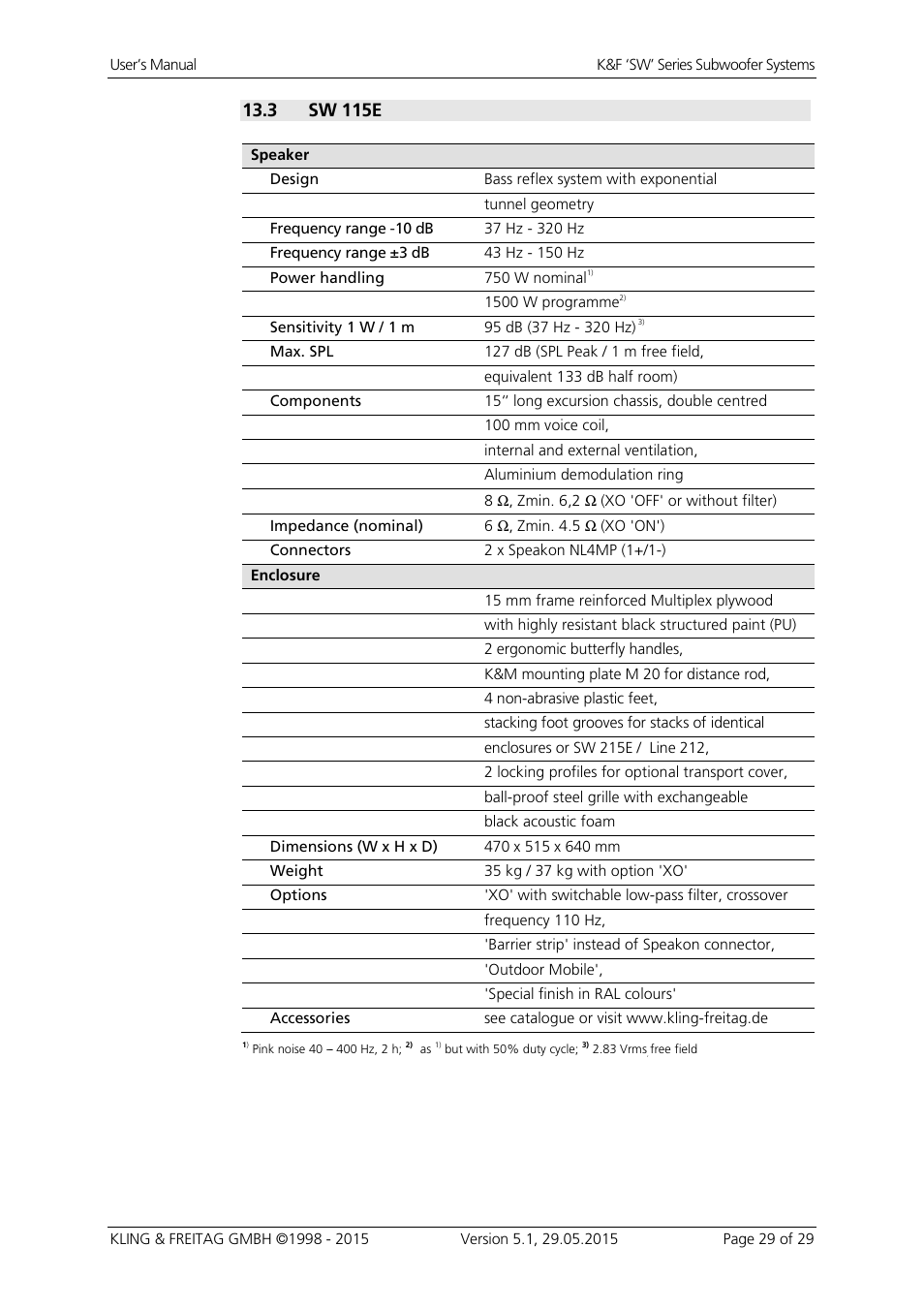 3 sw 115e | KLING & FREITAG K&F SWi 118E User Manual | Page 29 / 45