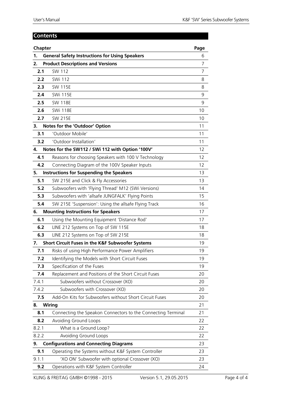 KLING & FREITAG K&F SWi 118E User Manual | Page 4 / 45