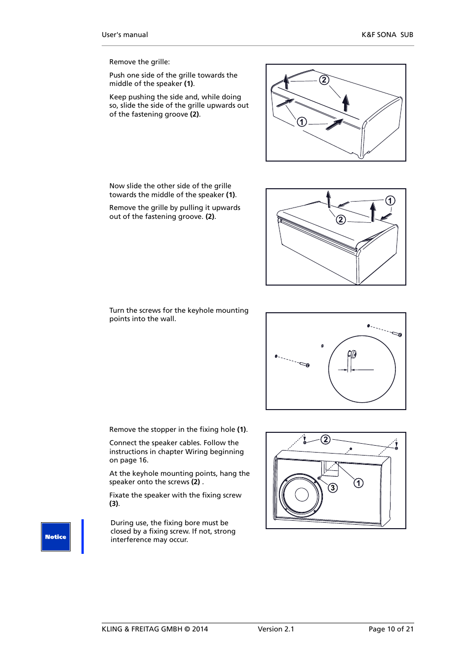 6 - 7 mm | KLING & FREITAG K&F SONA SUB User Manual | Page 10 / 21