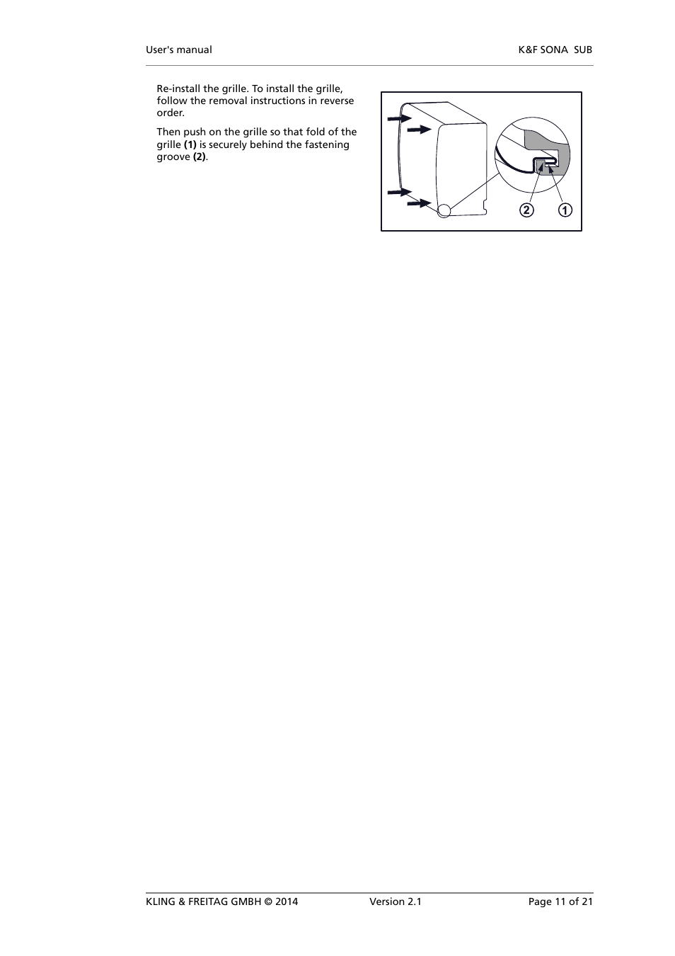 KLING & FREITAG K&F SONA SUB User Manual | Page 11 / 21