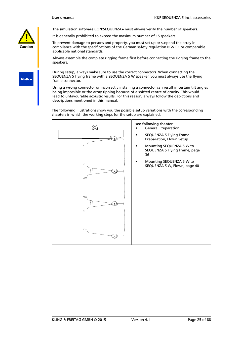 KLING & FREITAG K&F SEQUENZA 5 W User Manual | Page 25 / 88