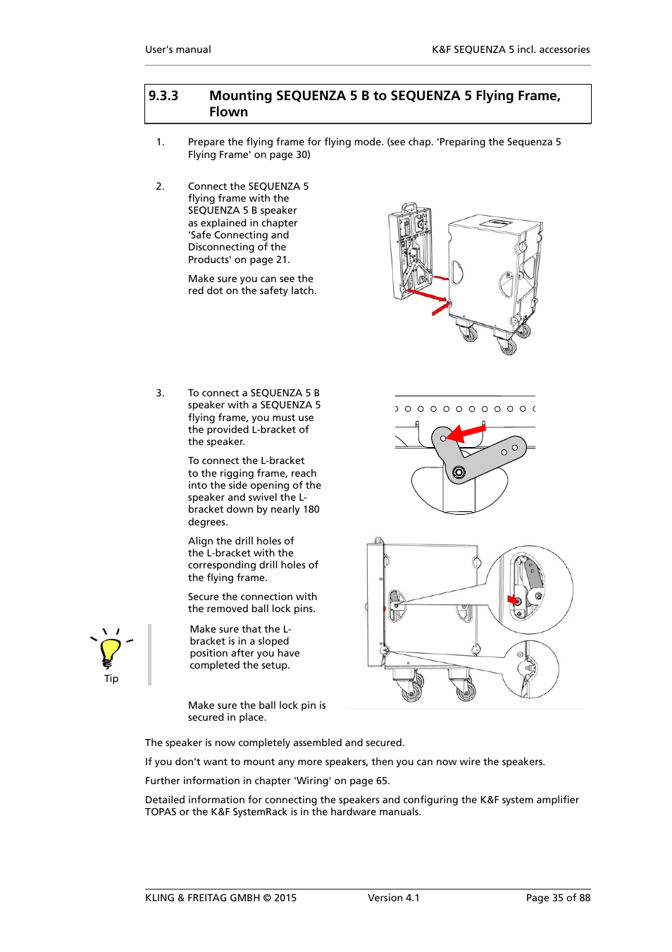 Mounting sequenza 5 b to sequenza 5 b | KLING & FREITAG K&F SEQUENZA 5 W User Manual | Page 35 / 88