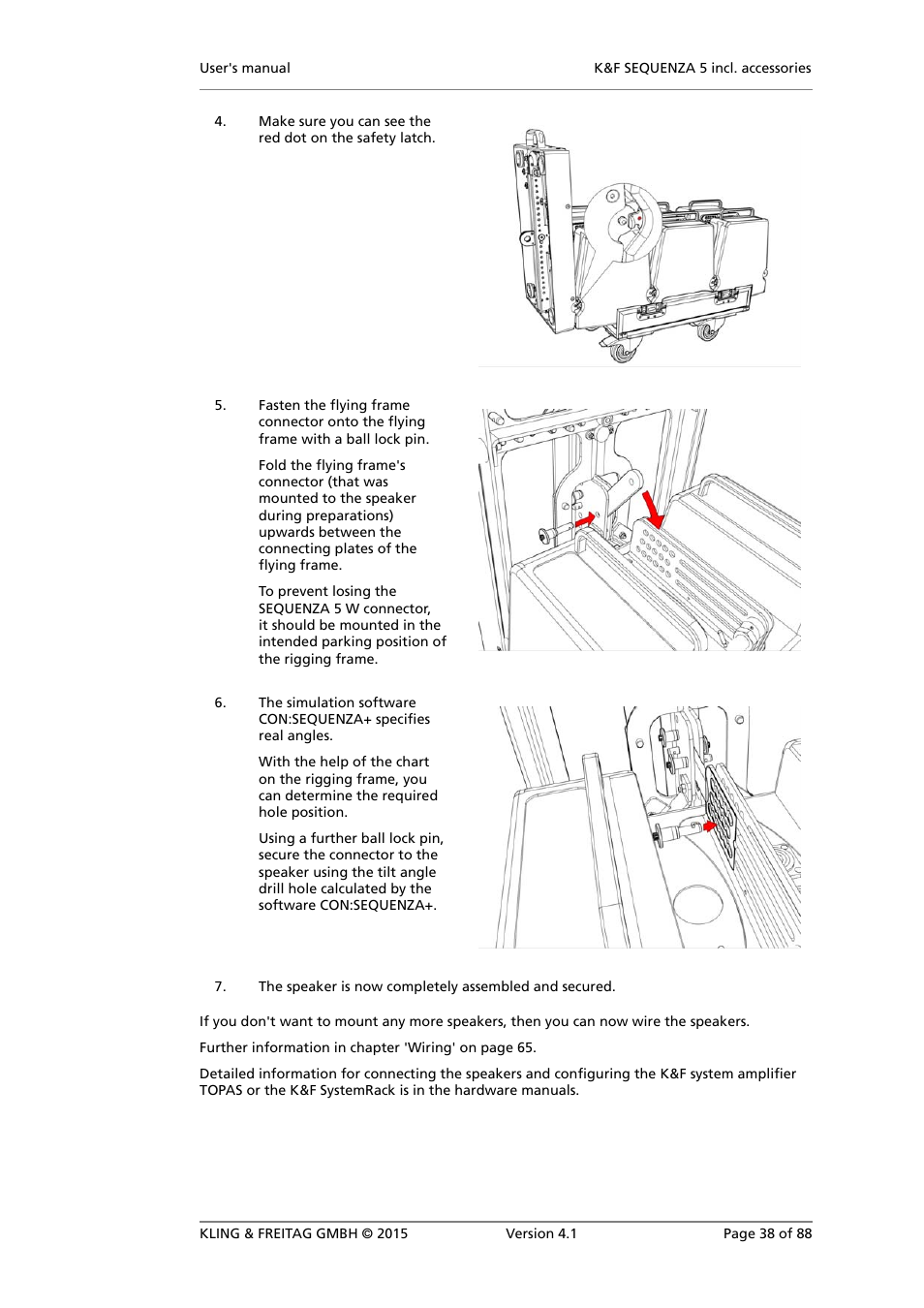 Mounting sequenza 5 w to sequenza 5 b, flown | KLING & FREITAG K&F SEQUENZA 5 W User Manual | Page 38 / 88