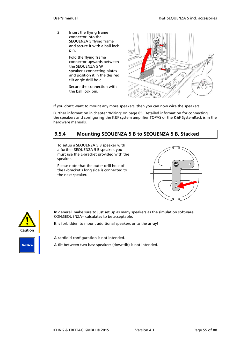 Mounting sequenza 5 b to sequenza 5 b, stacked, 4 mounting sequenza 5 b to sequenza 5 b, stacked | KLING & FREITAG K&F SEQUENZA 5 W User Manual | Page 55 / 88